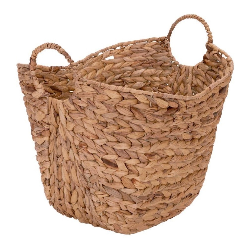 Today only NEW Natural Woven Water Hyacinth Basket with Handles no offers